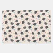 Graduierungsobergrenze, Tassel und Confetti Geschenkpapier Set (Vorderseite)