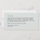 Graduierungsobergrenze und Buch Dankeskarte (Rückseite)