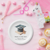 Graduierungsobergrenze und Buch Pappteller (Party)