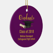 Graduierungsobergrenze und Diplom für die Lila Kla Keramik Ornament (Rechts)