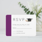 Graduierungsobergrenze und Diplom für Lila UAWG Einladung (Stehend Vorderseite)