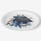 Graduierungsobergrenze und Diplom Pappteller (Schrägansicht)