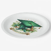 Graduierungsobergrenze und Diplom Pappteller (Schrägansicht)