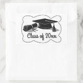 Graduierungsobergrenze und Diplom Rechteckiger Aufkleber (Tasche)