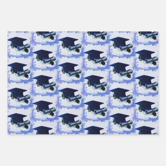 Graduierungsobergrenze und Diplomabholung Geschenkpapier Set (Vorderseite)