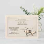 Graduierungsobergrenze und Einladung zum Diplom (Stehend Vorderseite)