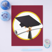 Graduierungspapier & Diplom - dunkelroter Hintergr Flyer (Einzeln)