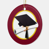 Graduierungspapier & Diplom - dunkelroter Hintergr Keramikornament (Links)