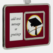 Graduierungspapier & Diplom - dunkelroter Hintergr Rahmen-Ornament Silber (Rechts)