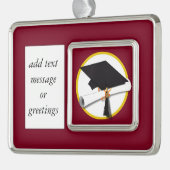 Graduierungspapier & Diplom - dunkelroter Hintergr Rahmen-Ornament Silber (Links)