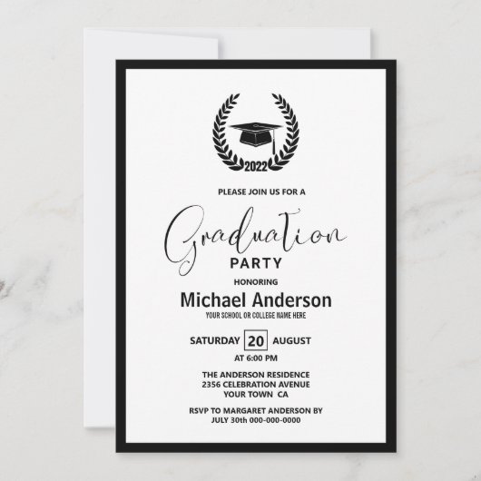Graduierungspartei 2022 für Kranken und Mortarboar Einladung (Vorderseite)