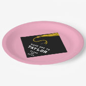 Graduierungspartei 2025 Rosa Pappteller (Schrägansicht)