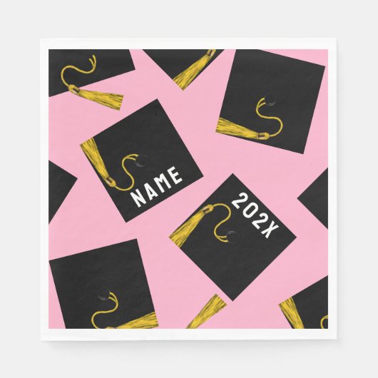 Graduierungspartei 2025 Rosa Serviette (Vorderseite)