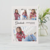 Graduierungspartei 4 Foto Ankündigung Weiß Moderne (Stehend Vorderseite)