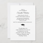 Graduierungspartei 4 Foto Ankündigung Weiß Moderne (Rückseite)