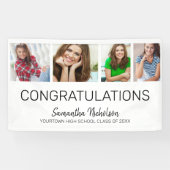 Graduierungspartei 4 Foto Weiß Moderne Banner (Horizontal)