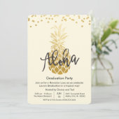Graduierungspartei Aloha Luau Party Einladung (Stehend Vorderseite)