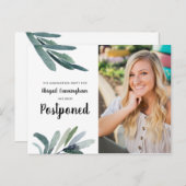 Graduierungspartei Aufschiebt Aquarellgrüne Postkarte (Vorne/Hinten)