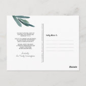 Graduierungspartei Aufschiebt Aquarellgrüne Postkarte (Rückseite)