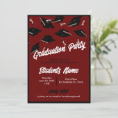 Graduierungspartei Black Caps in der Luft auf Maro Einladung (Stehend Vorderseite)