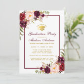 Graduierungspartei Blumenladen - Foto zurück Einladung (Stehend Vorderseite)