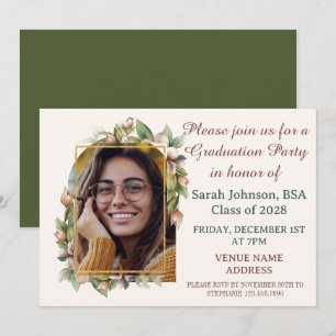 Graduierungspartei Boho Blumenbogen Foto Save The Date