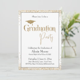 Graduierungspartei Borded Gold Confetti Einladung