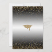 Graduierungspartei Borded Gold Confetti Einladung (Rückseite)