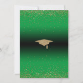 Graduierungspartei Bright Green Ombre Confetti Einladung (Rückseite)