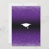 Graduierungspartei Bright Lila Ombre Confetti Einladung (Rückseite)