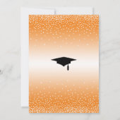 Graduierungspartei Bright Orange Ombre Confetti Einladung (Rückseite)