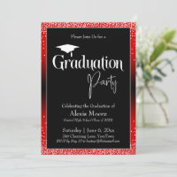 Graduierungspartei Bright Red Ombre Confetti
