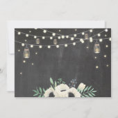 Graduierungspartei Chalk Jars Rustikales Fireflies Einladung (Rückseite)