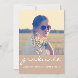 Graduierungspartei | Chic Beige Foto Einladung