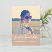 Graduierungspartei | Chic Beige Foto Einladung (Stehend Vorderseite)
