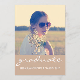 Graduierungspartei | Chic Beige Foto Einladung
