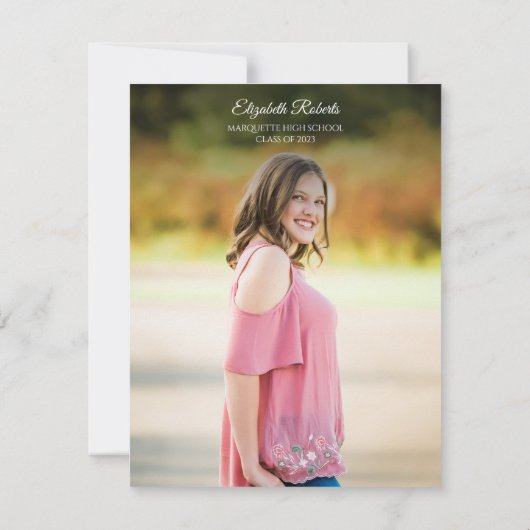 Graduierungspartei Chic Boho Floral Pampas Grass Einladung (Rückseite)