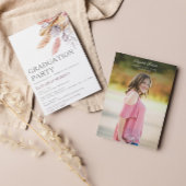 Graduierungspartei Chic Boho Floral Pampas Grass Einladung