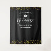 Graduierungspartei Confetti Glückwunsch Grad Hinte Wandteppich (Vorderseite)