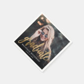 Graduierungspartei Custom Foto Gold Script Serviette (Ecke)