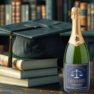 Graduierungspartei der Blue Gold School Schaumweinetikett