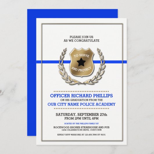 Graduierungspartei der Polizeiakademie Einladung (Vorne/Hinten)