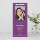 Graduierungspartei Einfaches Modernes Foto QR Code Einladung (Stehend Vorderseite)