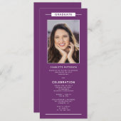 Graduierungspartei Einfaches Modernes Foto QR Code Einladung (Vorne/Hinten)