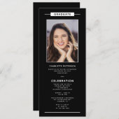 Graduierungspartei Einfaches Modernes Foto QR Code Einladung (Vorne/Hinten)