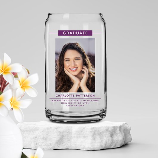 Graduierungspartei Einfaches Modernes Skript-Foto Dosenglas