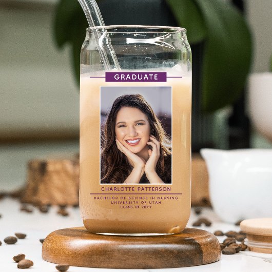 Graduierungspartei Einfaches Modernes Skript-Foto  Dosenglas