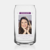 Graduierungspartei Einfaches Modernes Skript-Foto  Dosenglas (Rückseite)