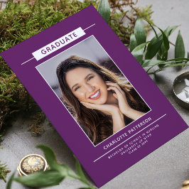 Graduierungspartei Einfaches Modernes Skript-Foto  Einladung