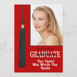 Graduierungspartei Einladend-Red Tassle Worthass Einladung